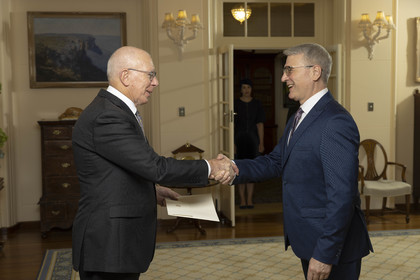  Ambassador Encho Dimitrov presented his credentials to Australian Governor-General David Hurley